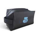 Pochette con Maniglia Nera e Ricamo Azzurro