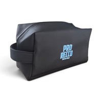 Pochette con Maniglia Nera e Ricamo Azzurro