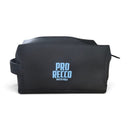 Pochette con Maniglia Nera e Ricamo Azzurro